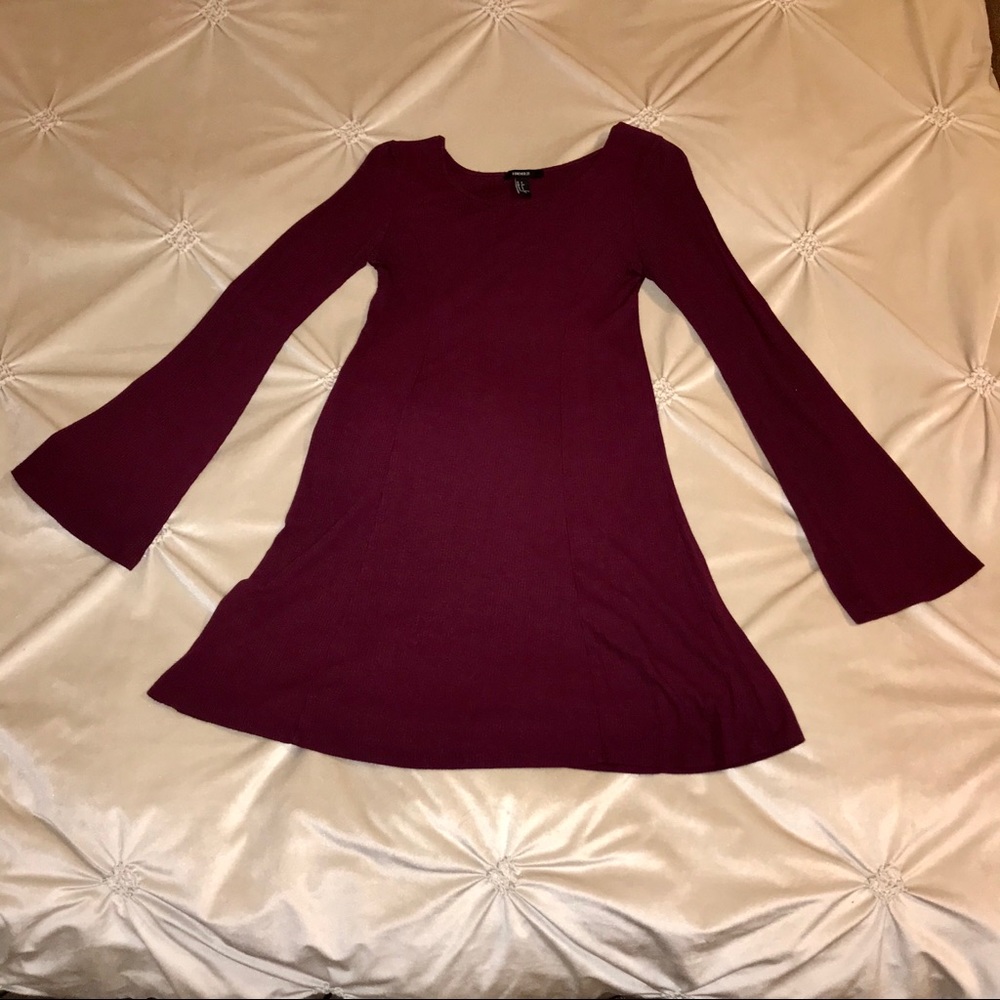 FOREVER 21 Long Sleeve Dress - Maroon